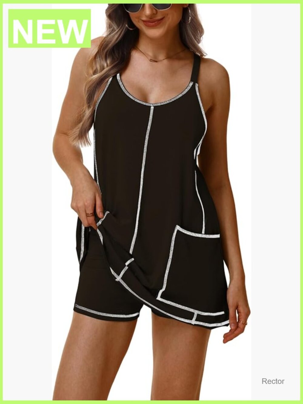 Athletic Tennis Dress With Built-In Shorts And Pockets